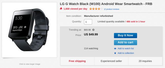 Fotografía - [Alerta Trato] LG G reloj de nuevo sólo $ 50, excepto que esta vez se trata de reformado y en eBay